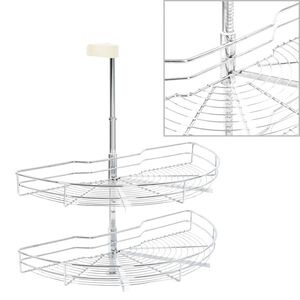 vidaXL 2patrov&yacute; kuchyňsk&yacute; dr&aacute;těn&yacute; ko&scaron; stř&iacute;brn&yacute; 180 stupňů 75x38x80 cm