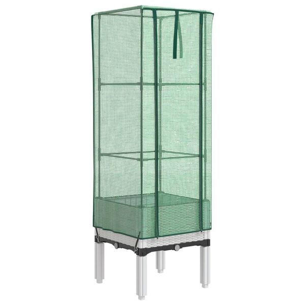 vidaXL Vyv&yacute;&scaron;en&yacute; z&aacute;hon se sklen&iacute;kem ratanov&yacute; vzhled 40 x 40 x 140 cm