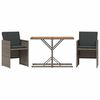 vidaXL 3d&iacute;ln&yacute; bistro set s podu&scaron;kami &scaron;ed&yacute; polyratan