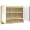 vidaXL Koupelnov&aacute; skř&iacute;ňka se zrcadlem 80 x 15 x 60 cm MDF b&iacute;l&aacute; a dub