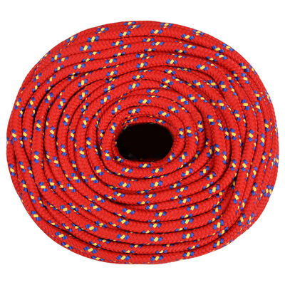 vidaXL Lodní lano červené 6 mm 25 m polypropylen