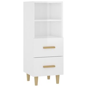 vidaXL Př&iacute;born&iacute;k b&iacute;l&yacute; s vysok&yacute;m leskem 34,5x34x90 cm kompozitn&iacute; dřevo