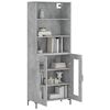 vidaXL Skř&iacute;ň highboard betonově &scaron;ed&aacute; 69,5x34x180 cm kompozitn&iacute; dřevo