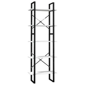 vidaXL Knihovna s 5 policemi b&iacute;l&aacute; 60 x 30 x 175 cm borov&eacute; dřevo