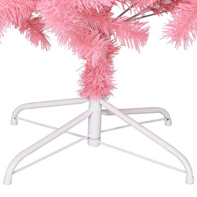 vidaXL Umělý vánoční stromek se stojanem růžový 240 cm PVC