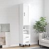 vidaXL Skř&iacute;ň highboard b&iacute;l&aacute; s vysok&yacute;m leskem 34,5x34x180 cm kompozit