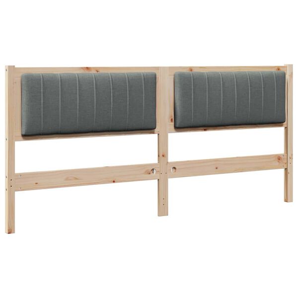 vidaXL Čalouněn&eacute; čelo postele s čelo Hněd&aacute; 180 cm Masivn&iacute; borov&eacute; dřevo