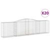 vidaXL Klenut&eacute; gabionov&eacute; ko&scaron;e 20ks 400x50x100/120cm pozinkovan&eacute; železo
