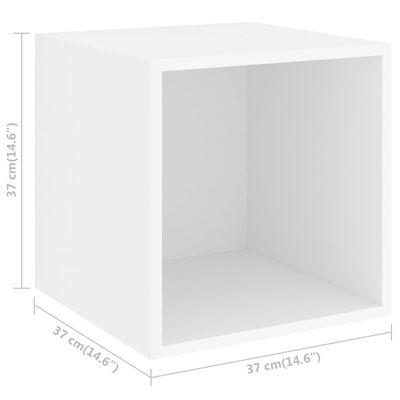 vidaXL Nástěnné skříňky 4 ks bílé 37 x 37 x 37 cm dřevotříska