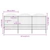 vidaXL Zahradn&iacute; plot s kop&iacute;m nahoře ocelov&yacute; 537 x 200 cm čern&yacute;