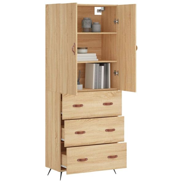 vidaXL Skř&iacute;ň highboard dub sonoma 69,5 x 34 x 180 cm kompozitn&iacute; dřevo