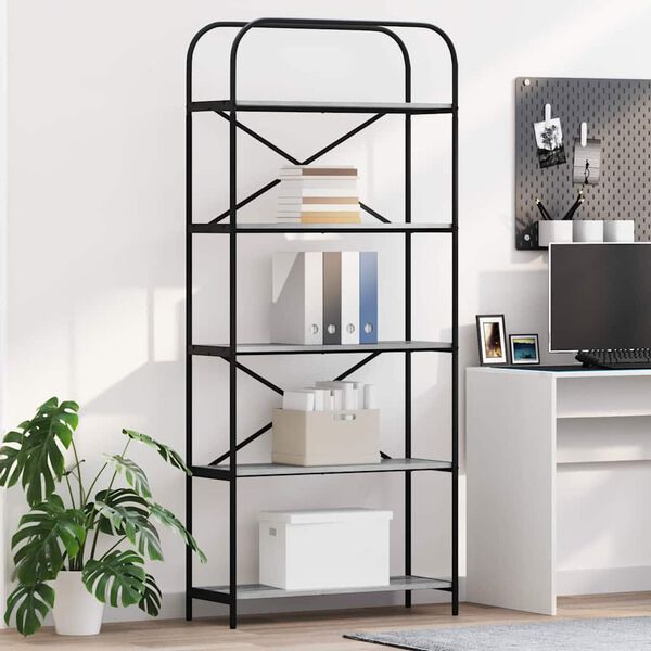 vidaXL Knihovna &Scaron;ed&aacute; Sonoma 80 x 30 x 183 cm Kompozitn&iacute; dřevo