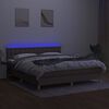 vidaXL Box spring postel s matrac&iacute; a LED taupe 180x200 cm textil