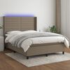vidaXL Box spring postel s matrac&iacute; a LED taupe 140x190 cm textil
