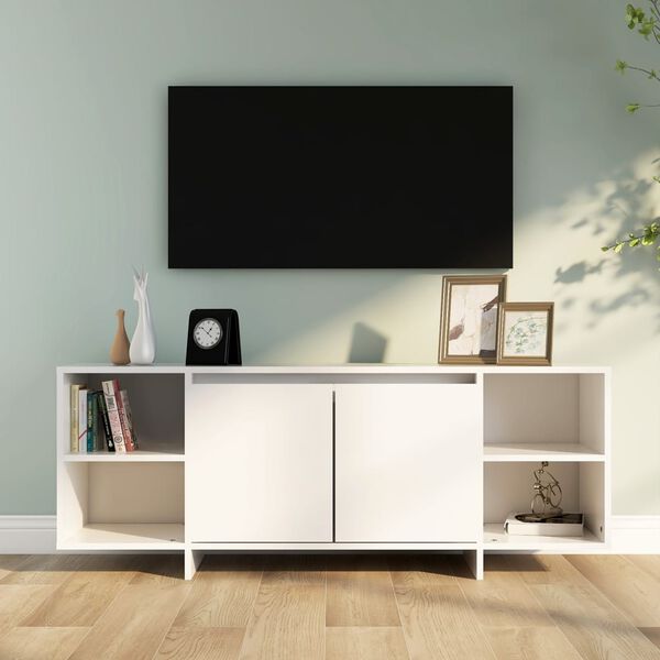 vidaXL TV stolek b&iacute;l&yacute; 130 x 35 x 50 cm dřevotř&iacute;ska