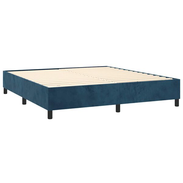 vidaXL Box spring postel s matrac&iacute; tmavě modr&aacute; 180x200 cm samet