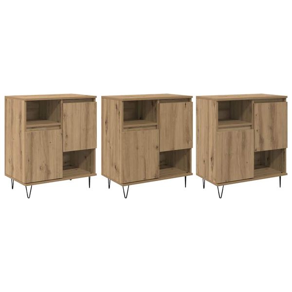 vidaXL Serv&iacute;rovac&iacute; skř&iacute;ň 3 pcs Artisanov&yacute; dub 60 x 35 x 70 cm