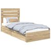 vidaXL Postel s &uacute;ložn&yacute;m prostorem s čelo Sonoma dub 90 x 200 cm