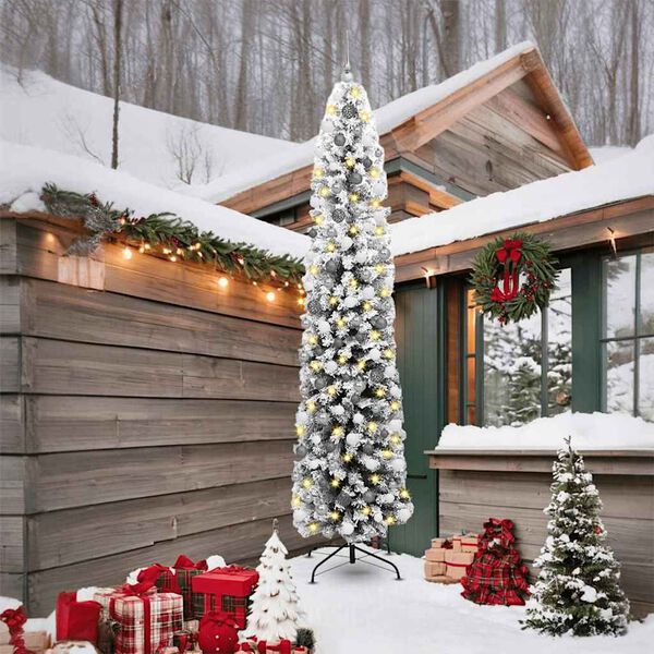 vidaXL Uměl&yacute; v&aacute;nočn&iacute; stromeček Zelen&aacute; 240 cm PVC, ocel a plast