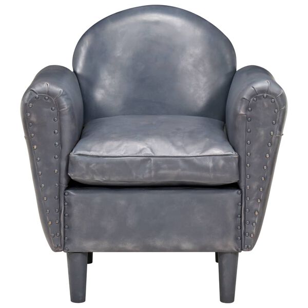 vidaXL Klubov&eacute; křeslo &scaron;ed&eacute; 77 x 65 x 79 cm prav&aacute; kůže