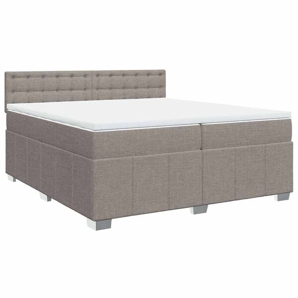 vidaXL Box spring postel s matrac&iacute; taupe 200x200 cm textil