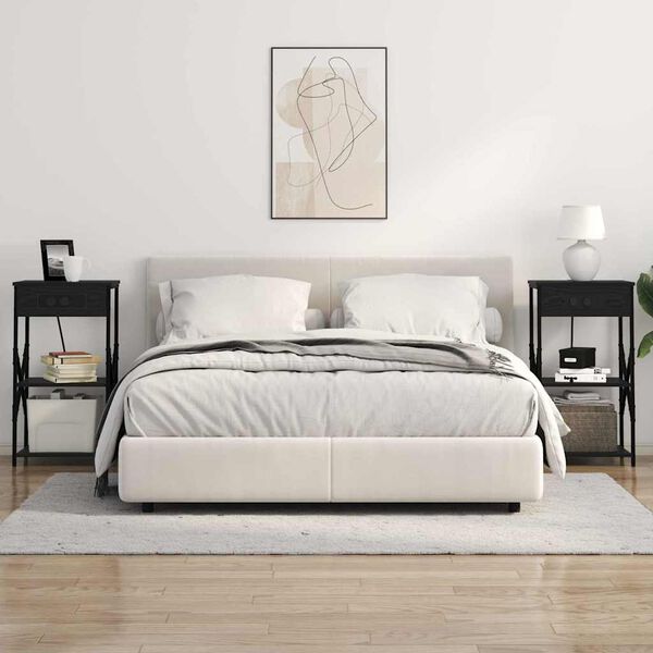 vidaXL Nočn&iacute; skř&iacute;ňka Čern&yacute; dub 41 x 31 x 76 cm kompozitn&iacute; dřevo