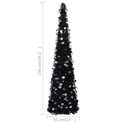 vidaXL Pop-up umělý vánoční stromek černý 150 cm PET