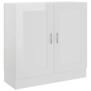vidaXL Knihovna b&iacute;l&aacute; s vysok&yacute;m leskem 82,5x30,5x80 cm kompozitn&iacute; dřevo