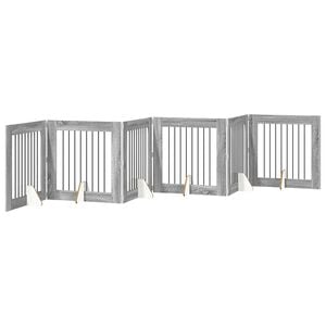 vidaXL Skl&aacute;dac&iacute; ps&iacute; br&aacute;na se stojany 6 pcs &Scaron;ed&aacute; sonoma 482 cm