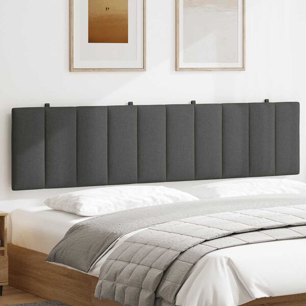 vidaXL Pol&scaron;t&aacute;ř na čelo postele Hanko tmavě &scaron;ed&yacute; 200 cm textil