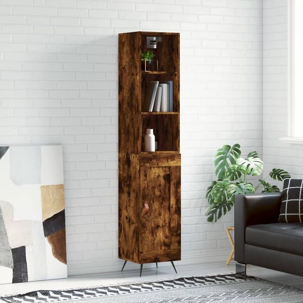 vidaXL Skř&iacute;ň highboard kouřov&yacute; dub 34,5 x 34 x 180 cm kompozitn&iacute; dřevo