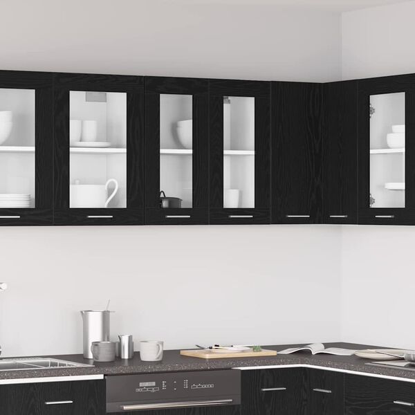 vidaXL Z&aacute;věsn&aacute; skř&iacute;ňka Riga Čern&yacute; dub 60 x 31 x 60 cm kompozitn&iacute; dřevo