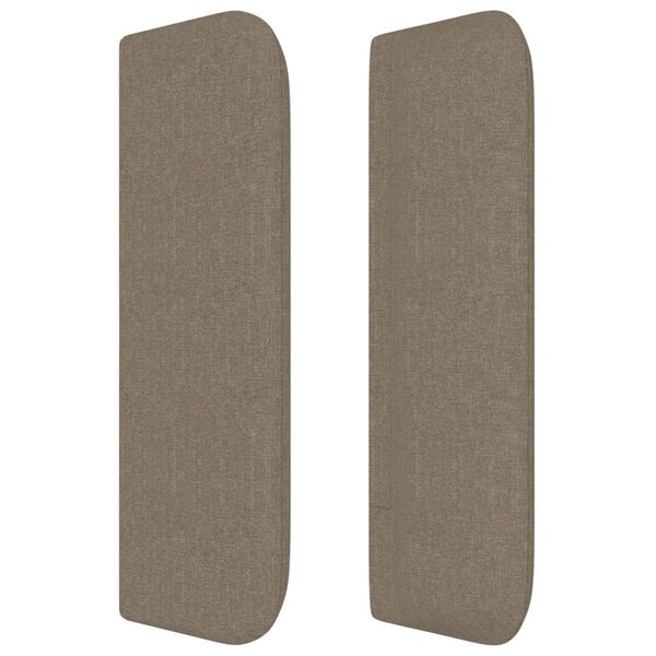 vidaXL Čelo postele typu u&scaron;&aacute;k taupe 163 x 16 x 78/88 cm textil