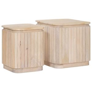 vidaXL Ručně vyroben&aacute; sada vedlej&scaron;&iacute;ch stolů 2 pcs B&iacute;l&aacute; 45 x 45 x 45 cm