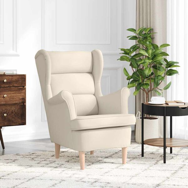 vidaXL Křeslo bílé 74 x 84 x 100 cm len