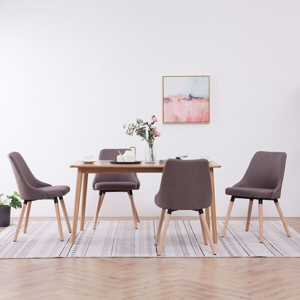vidaXL Otočn&eacute; j&iacute;deln&iacute; židle 4 ks taupe textil