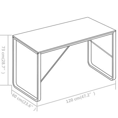vidaXL PC stůl bílý 120 x 60 x 73 cm