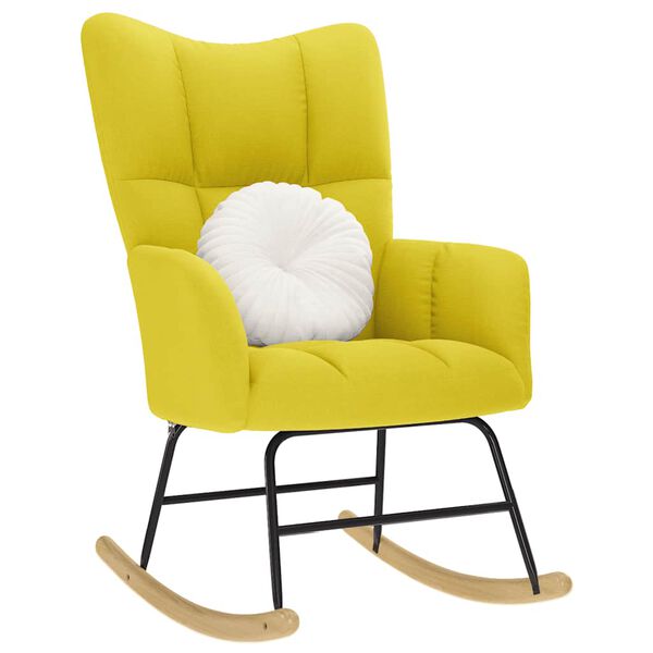 vidaXL Houpací křeslo světle žluté textil