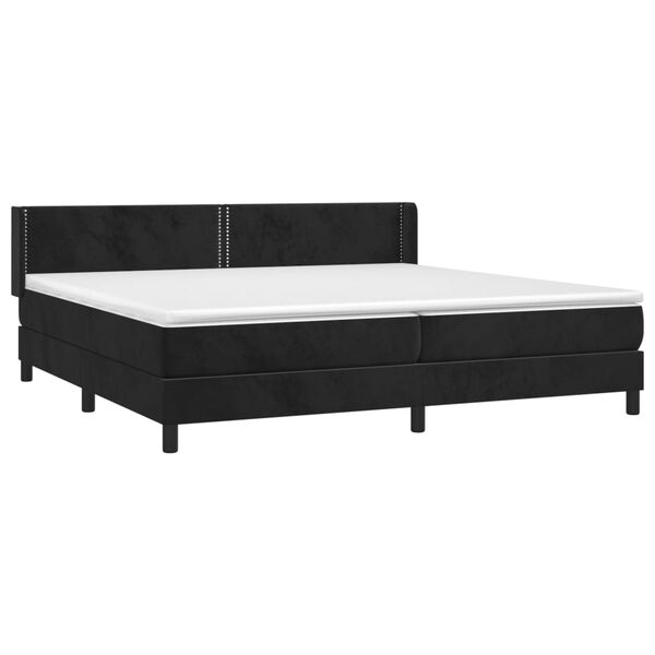 vidaXL Box spring postel s matrac&iacute; čern&aacute; 200x200 cm samet