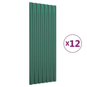 vidaXL Stře&scaron;n&iacute; panely 12 ks pozinkovan&aacute; ocel zelen&eacute; 100 x 36 cm