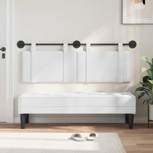 vidaXL Z&aacute;věsn&aacute; čeln&iacute; deska N&aacute;stěnn&yacute; B&iacute;l&yacute; 150 x 55 x 5 cm textil