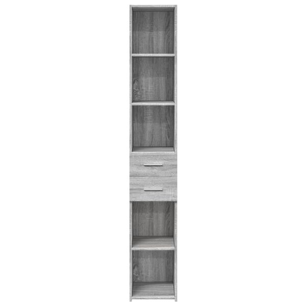vidaXL Skř&iacute;ň highboard &scaron;ed&aacute; sonoma 30 x 42,5 x 185 cm kompozitn&iacute; dřevo