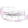 vidaXL R&aacute;m postele s čelem b&iacute;l&yacute; Double masivn&iacute; dřevo