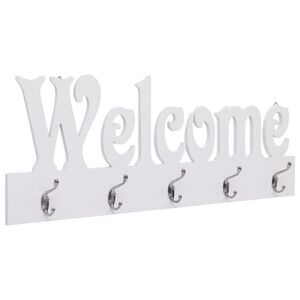 vidaXL N&aacute;stěnn&yacute; vě&scaron;&aacute;k WELCOME b&iacute;l&yacute; 74 x 29,5 cm
