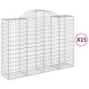 vidaXL Klenut&eacute; gabionov&eacute; ko&scaron;e 15ks 200x50x140/160cm pozinkovan&eacute; železo