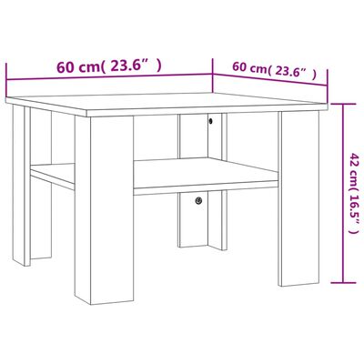 vidaXL Konferenční stolek betonově šedý 60 x 60 x 42 cm dřevotříska