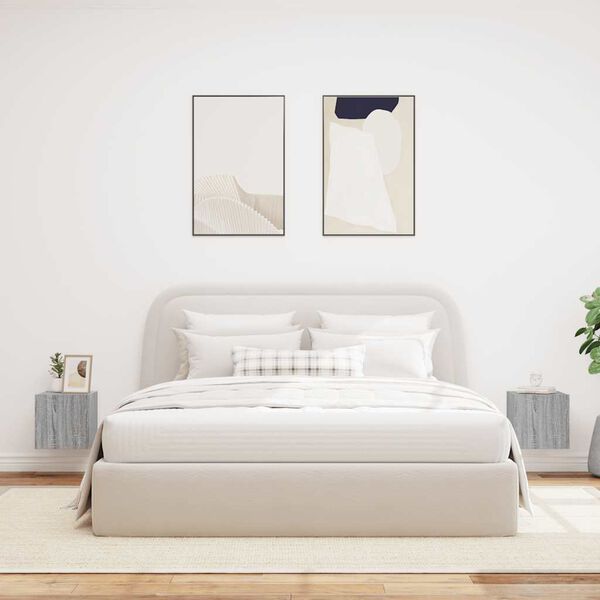 vidaXL N&aacute;stěnn&eacute; TV skř&iacute;ňky s LED 2 ks &scaron;ed&eacute; sonoma 30,5 x 35 x 30 cm