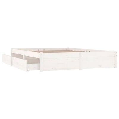 vidaXL Rám postele se zásuvkami bílý 200 x 200 cm