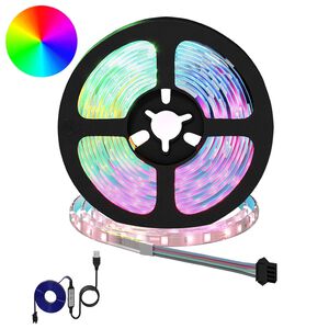 vidaXL LED p&aacute;s 2 ks Čern&aacute; a průhledn&aacute; Měď a plast