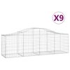 vidaXL Klenut&eacute; gabionov&eacute; ko&scaron;e 9 ks 200x50x60/80 cm pozinkovan&eacute; železo